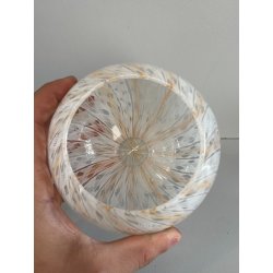VASO VETRO MURANO BAROVIER TRECCIA TRASPARENTE FIORE BIANCO ROSA EPOCA 1900