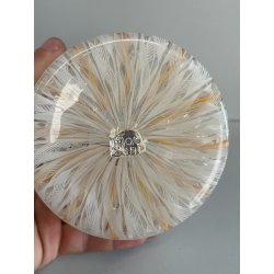 VASO VETRO MURANO BAROVIER TRECCIA TRASPARENTE FIORE BIANCO ROSA EPOCA 1900