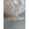 VASO VETRO MURANO BAROVIER TRECCIA TRASPARENTE FIORE BIANCO ROSA EPOCA 1900