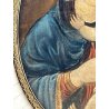 antica MADONNA con BAMBINO DIPINTO su RAME cornice OVALE arte sacra DEVOZIONALE