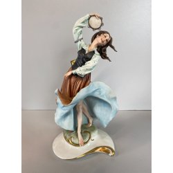 SCULTURA BALLERINA GITANA Tiche TOSCA PORCELLANA Biscuit CAPODIMONTE 29 cm/h