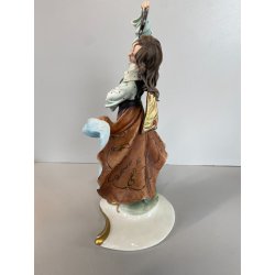 SCULTURA BALLERINA GITANA Tiche TOSCA PORCELLANA Biscuit CAPODIMONTE 29 cm/h