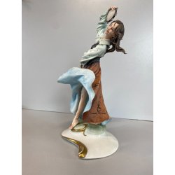 SCULTURA BALLERINA GITANA Tiche TOSCA PORCELLANA Biscuit CAPODIMONTE 29 cm/h