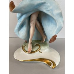 SCULTURA BALLERINA GITANA Tiche TOSCA PORCELLANA Biscuit CAPODIMONTE 29 cm/h