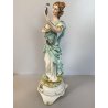 SCULTURA PORCELLANA CAPODIMONTE FIGURA CLASSICA MUSA LIRA ARPA Tosca 29 cm/h