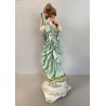 SCULTURA PORCELLANA CAPODIMONTE FIGURA CLASSICA MUSA LIRA ARPA Tosca 29 cm/h
