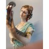 SCULTURA PORCELLANA CAPODIMONTE FIGURA CLASSICA MUSA LIRA ARPA Tosca 29 cm/h