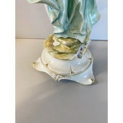 SCULTURA PORCELLANA CAPODIMONTE FIGURA CLASSICA MUSA LIRA ARPA Tosca 29 cm/h
