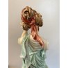 SCULTURA PORCELLANA CAPODIMONTE FIGURA CLASSICA MUSA LIRA ARPA Tosca 29 cm/h