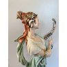 SCULTURA PORCELLANA CAPODIMONTE FIGURA CLASSICA MUSA LIRA ARPA Tosca 29 cm/h