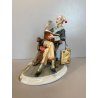 SCULTURA PORCELLANA Biscuit CAPODIMONTE  152 ANZIANO NONNO Tiche TOSCA 21,5 cm/h