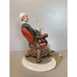 SCULTURA PORCELLANA Biscuit CAPODIMONTE  152 ANZIANO NONNO Tiche TOSCA 21,5 cm/h