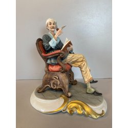 SCULTURA PORCELLANA Biscuit CAPODIMONTE  152 ANZIANO NONNO Tiche TOSCA 21,5 cm/h