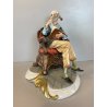 SCULTURA PORCELLANA Biscuit CAPODIMONTE  152 ANZIANO NONNO Tiche TOSCA 21,5 cm/h