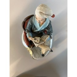 SCULTURA PORCELLANA Biscuit CAPODIMONTE  152 ANZIANO NONNO Tiche TOSCA 21,5 cm/h