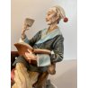 SCULTURA PORCELLANA Biscuit CAPODIMONTE  152 ANZIANO NONNO Tiche TOSCA 21,5 cm/h