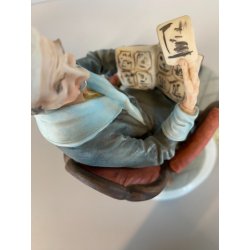SCULTURA PORCELLANA Biscuit CAPODIMONTE  152 ANZIANO NONNO Tiche TOSCA 21,5 cm/h