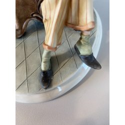 SCULTURA PORCELLANA Biscuit CAPODIMONTE  152 ANZIANO NONNO Tiche TOSCA 21,5 cm/h