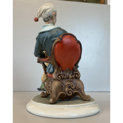 SCULTURA PORCELLANA Biscuit CAPODIMONTE  152 ANZIANO NONNO Tiche TOSCA 21,5 cm/h