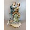 SCULTURA PORCELLANA CAPODIMONTE SCENA GALANTE SETTECENTESCA Tosca 31,5 cm/h