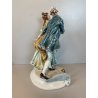 SCULTURA PORCELLANA CAPODIMONTE SCENA GALANTE SETTECENTESCA Tosca 31,5 cm/h