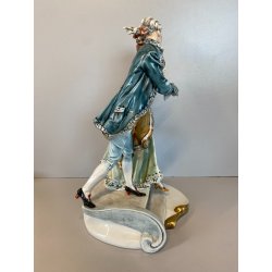 SCULTURA PORCELLANA CAPODIMONTE SCENA GALANTE SETTECENTESCA Tosca 31,5 cm/h