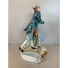 SCULTURA PORCELLANA CAPODIMONTE SCENA GALANTE SETTECENTESCA Tosca 31,5 cm/h