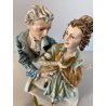 SCULTURA PORCELLANA CAPODIMONTE SCENA GALANTE SETTECENTESCA Tosca 31,5 cm/h