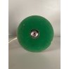 LAMPADA TAVOLO DESIGN MODERNO BASE METALLO CROMATO SFERA VETRO OPALINO H36cm '70
