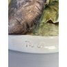 SCULTURA PORCELLANA Biscuit CAPODIMONTE "Cacciatore con fagiano" TOSCA 32,5 cm/h