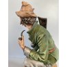 SCULTURA PORCELLANA Biscuit CAPODIMONTE "Cacciatore con fagiano" TOSCA 32,5 cm/h