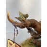 SCULTURA PORCELLANA Biscuit CAPODIMONTE "Cacciatore con fagiano" TOSCA 32,5 cm/h
