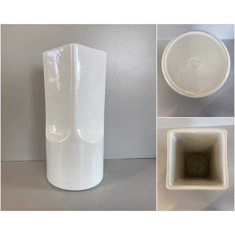 VASO CERAMICA Gabbianelli BIANCO LUCIDO DESIGN Roberto Airoli POP ART '70