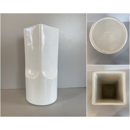 VASO CERAMICA Gabbianelli BIANCO LUCIDO DESIGN Roberto Airoli POP ART '70