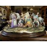 GRUPPO SCULTOREO PORCELLANA CAPODIMONTE Tosca "Accampamento Gitano" H33cm