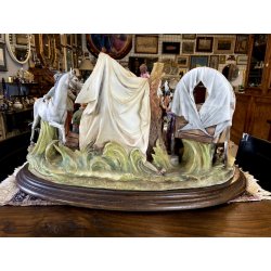 GRUPPO SCULTOREO PORCELLANA CAPODIMONTE Tosca "Accampamento Gitano" H33cm