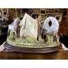 GRUPPO SCULTOREO PORCELLANA CAPODIMONTE Tosca "Accampamento Gitano" H33cm