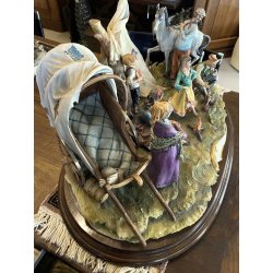 GRUPPO SCULTOREO PORCELLANA CAPODIMONTE Tosca "Accampamento Gitano" H33cm