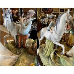 GRUPPO SCULTOREO PORCELLANA CAPODIMONTE Tosca "Accampamento Gitano" H33cm