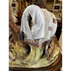 GRUPPO SCULTOREO PORCELLANA CAPODIMONTE Tosca "Accampamento Gitano" H33cm