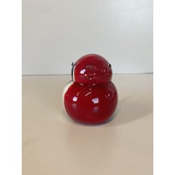 SCULTURA Hutschenreuther GERMANY STATUINA VETRO SOMMERSO UCCELLINO ROSSO OISEAU