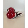 SCULTURA Hutschenreuther GERMANY STATUINA VETRO SOMMERSO UCCELLINO ROSSO OISEAU
