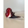 SCULTURA Hutschenreuther GERMANY STATUINA VETRO SOMMERSO UCCELLINO ROSSO OISEAU