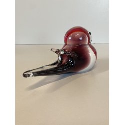 SCULTURA Hutschenreuther GERMANY STATUINA VETRO SOMMERSO UCCELLINO ROSSO OISEAU