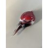 SCULTURA Hutschenreuther GERMANY STATUINA VETRO SOMMERSO UCCELLINO ROSSO OISEAU