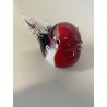 SCULTURA Hutschenreuther GERMANY STATUINA VETRO SOMMERSO UCCELLINO ROSSO OISEAU