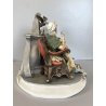 GRUPPO SCULTOREO PORCELLANA CAPODIMONTE Tosca "Dolci Ricordi" H26 cm