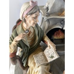 GRUPPO SCULTOREO PORCELLANA CAPODIMONTE Tosca "Dolci Ricordi" H26 cm