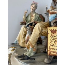 GRUPPO SCULTOREO PORCELLANA CAPODIMONTE Tosca "Dolci Ricordi" H26 cm