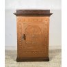 ANTICA CASSAFORTE FORZIERE BUGNATA FERRO BATTUTO BORCHIATO 1800 LEGNO SECRETAIRE